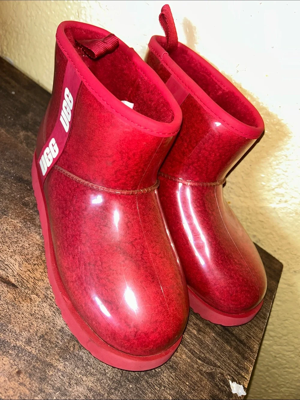 UGG Kids Red Gloss Rain & Snow Boots